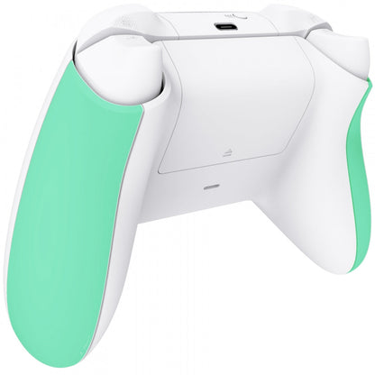 eXtremeRate Retail Mint Green Touch Grip Back Panels, Comfortable Non-Slip Side Rails Handles, Game Improvement Replacement Parts for Xbox Series S / X Controller - Controller NOT Included - PX3P314