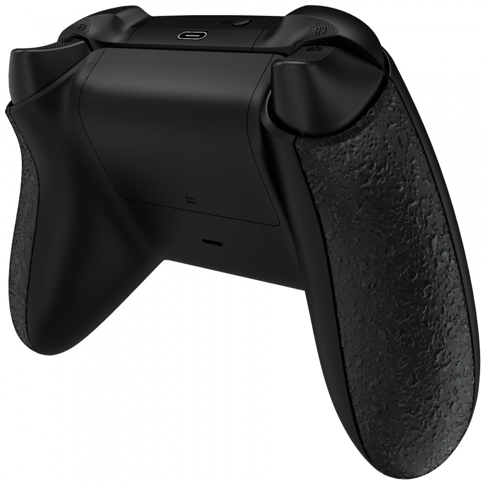 eXtremeRate Retail Textured Black Back Panels, Comfortable Non-Slip Side Rails, 3D Splashing Handles, Game Improvement Replacement Parts for Xbox Series X/S Controller - Controller NOT Included - PX3P340