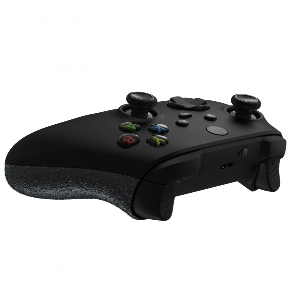 eXtremeRate Retail Textured Black Back Panels, Comfortable Non-Slip Side Rails, 3D Splashing Handles, Game Improvement Replacement Parts for Xbox Series X/S Controller - Controller NOT Included - PX3P340