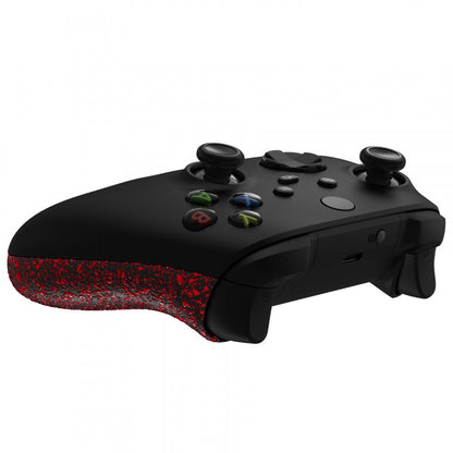 eXtremeRate Retail Textured Red Back Panels, Comfortable Non-Slip Side Rails, 3D Splashing Handles, Game Improvement Replacement Parts for Xbox Series X/S Controller - Controller NOT Included - PX3P342