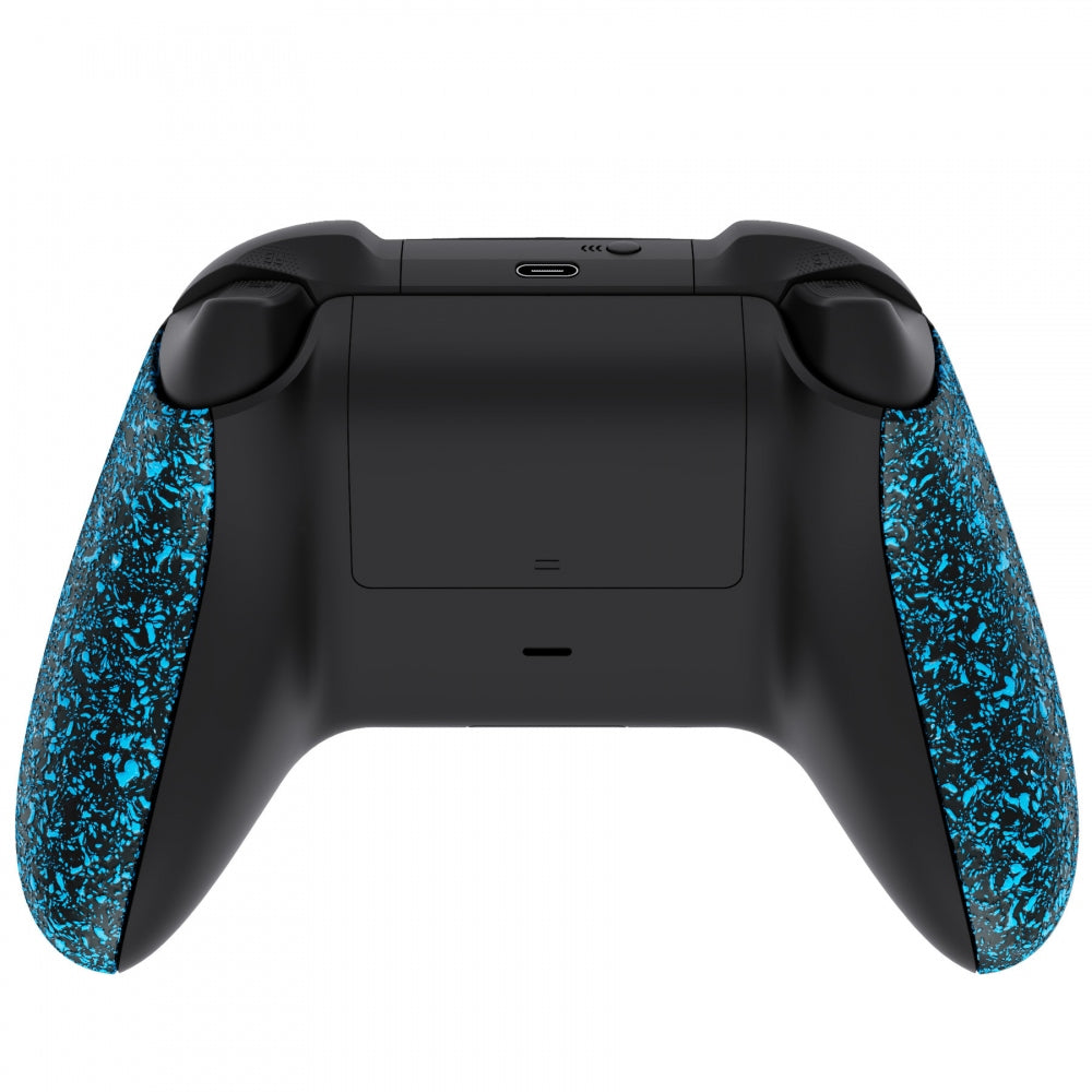 eXtremeRate Retail Textured Blue Back Panels, Comfortable Non-Slip Side Rails, 3D Splashing Handles, Game Improvement Replacement Parts for Xbox Series X/S Controller - Controller NOT Included - PX3P343