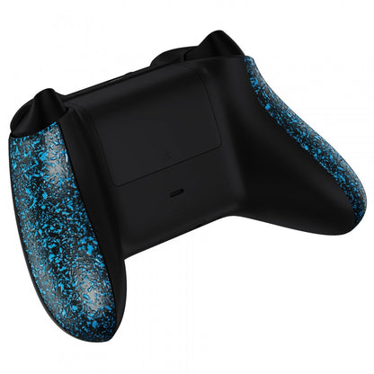 eXtremeRate Retail Textured Blue Back Panels, Comfortable Non-Slip Side Rails, 3D Splashing Handles, Game Improvement Replacement Parts for Xbox Series X/S Controller - Controller NOT Included - PX3P343