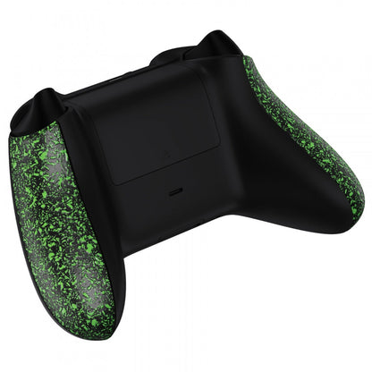 eXtremeRate Retail Textured Green Soft Touch Grip Back Panels, Comfortable Non-Slip Side Rails Handles, Game Improvement Replacement Parts for Xbox Series S / X Controller - Controller NOT Included - PX3P344