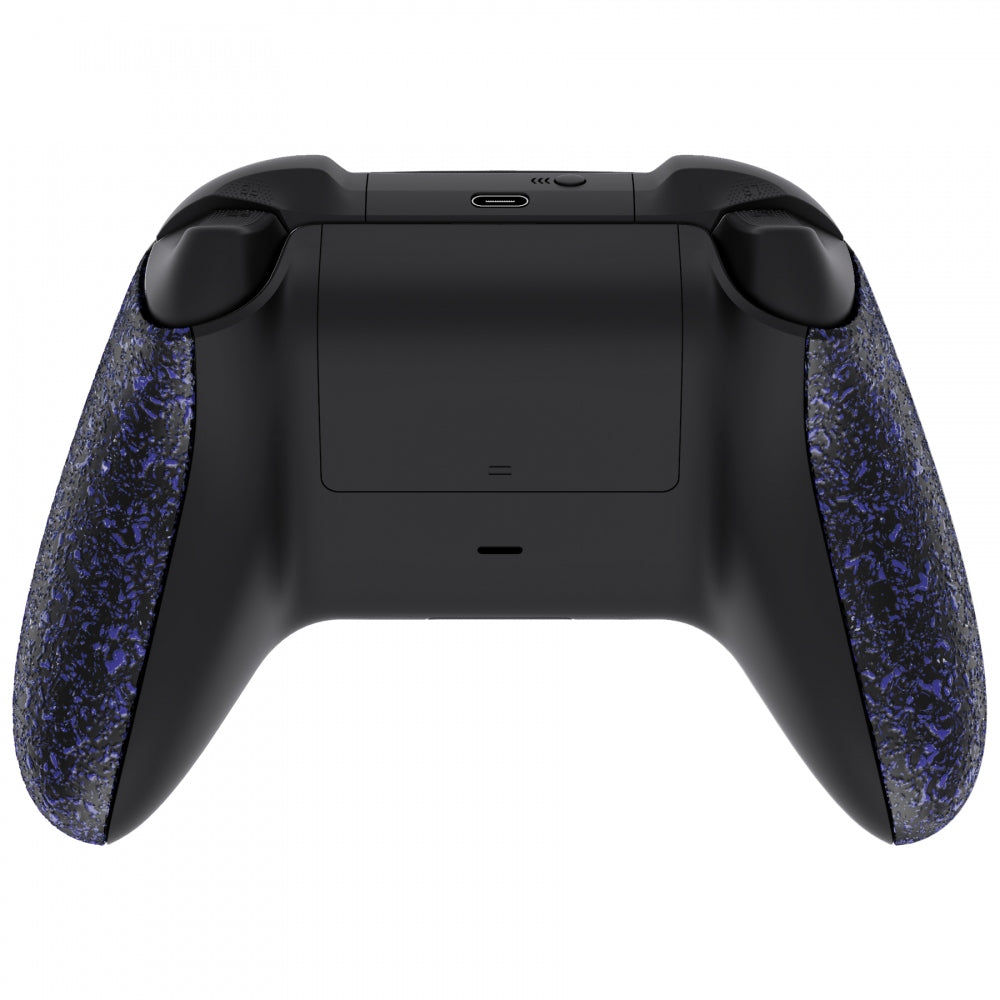 eXtremeRate Retail Textured Purple Soft Touch Grip Back Panels, Comfortable Non-Slip Side Rails Handles, Game Improvement Replacement Parts for Xbox Series S / X Controller - Controller NOT Included - PX3P351