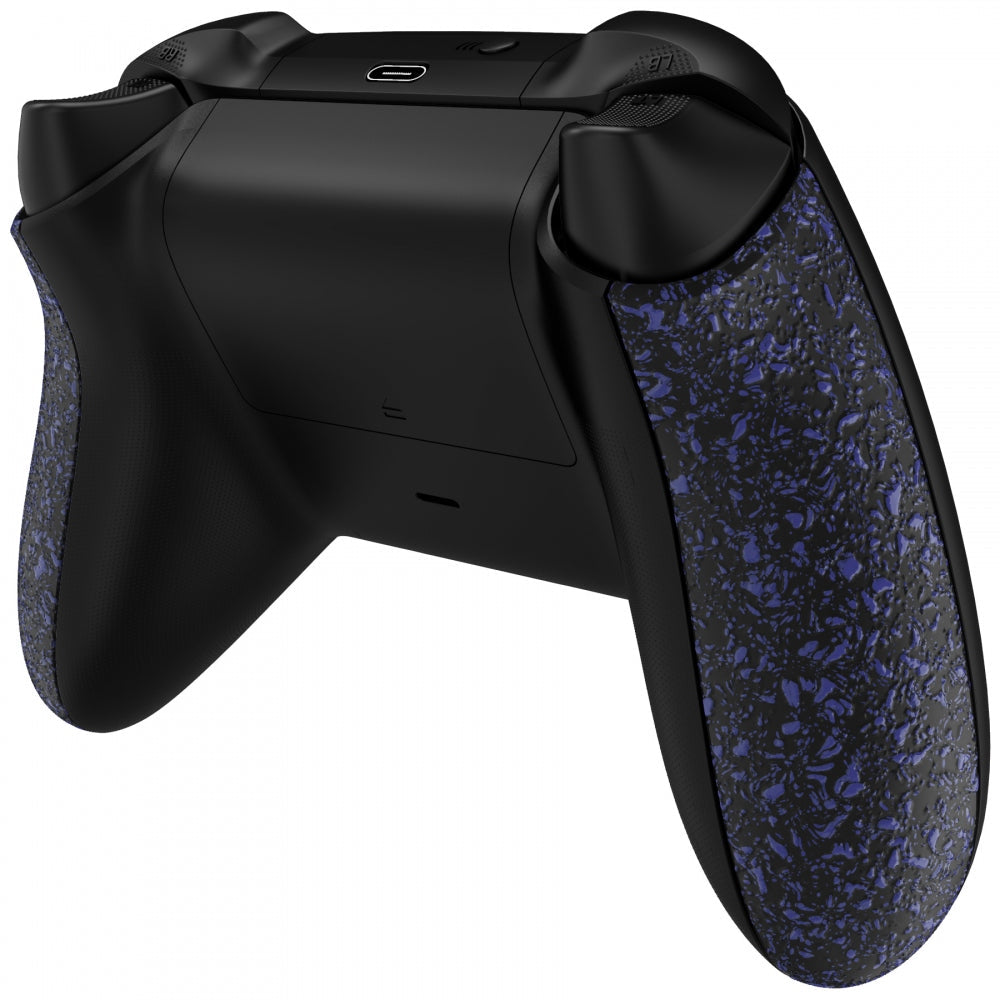 eXtremeRate Retail Textured Purple Soft Touch Grip Back Panels, Comfortable Non-Slip Side Rails Handles, Game Improvement Replacement Parts for Xbox Series S / X Controller - Controller NOT Included - PX3P351