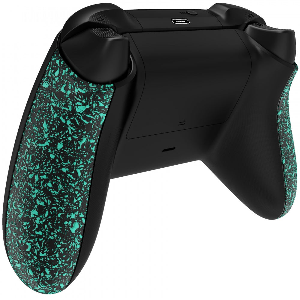 eXtremeRate Retail Textured Light Green Soft Touch Grip Back Panels, Comfortable Non-Slip Side Rails Handles, Game Improvement Replacement Parts for Xbox Series S / X Controller - Controller NOT Included - PX3P352