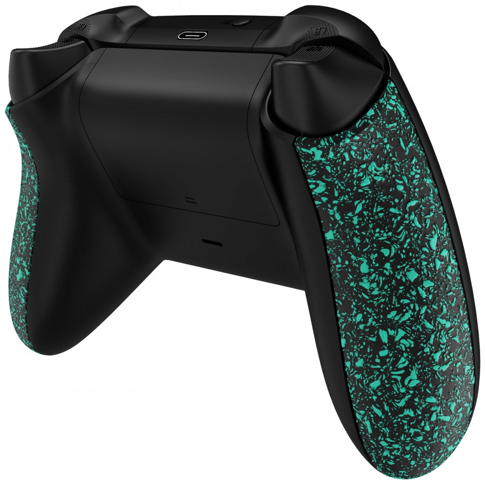 eXtremeRate Retail Textured Light Green Soft Touch Grip Back Panels, Comfortable Non-Slip Side Rails Handles, Game Improvement Replacement Parts for Xbox Series S / X Controller - Controller NOT Included - PX3P352