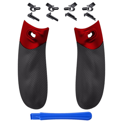 eXtremeRate Retail Scarlet Red FLEXOR Rubberized Side Rails Grips Trigger Stop Kit for Xbox Series X/S Controller, Anti-Slip Ergonomic Trigger Stopper Handle Grips for Xbox Core Controller - Diamond Textured - PX3Q3003