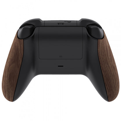 eXtremeRate Retail Wood Grain Touch Grip Back Panels, Comfortable Non-Slip Side Rails Handles, Game Improvement Replacement Parts for Xbox Series S / X Controller - Controller NOT Included - PX3S215