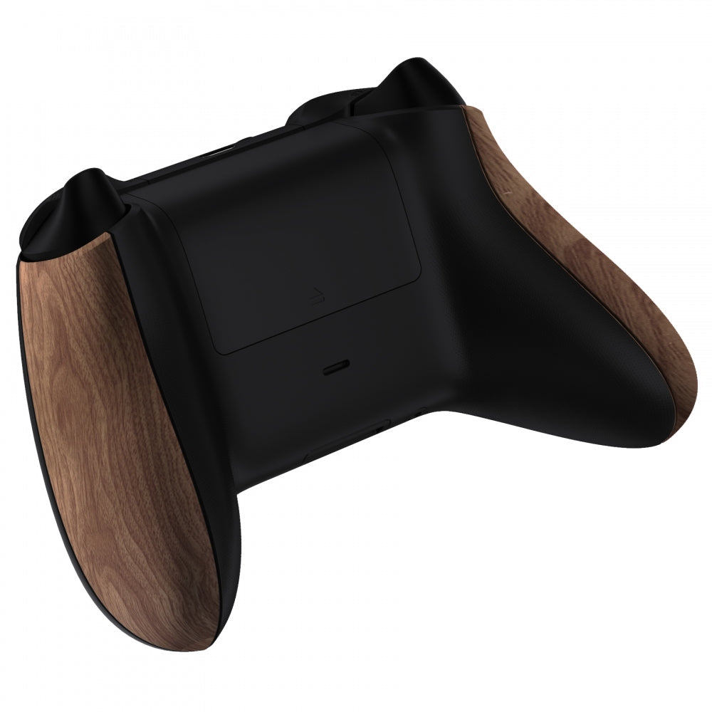 eXtremeRate Retail Wood Grain Touch Grip Back Panels, Comfortable Non-Slip Side Rails Handles, Game Improvement Replacement Parts for Xbox Series S / X Controller - Controller NOT Included - PX3S215