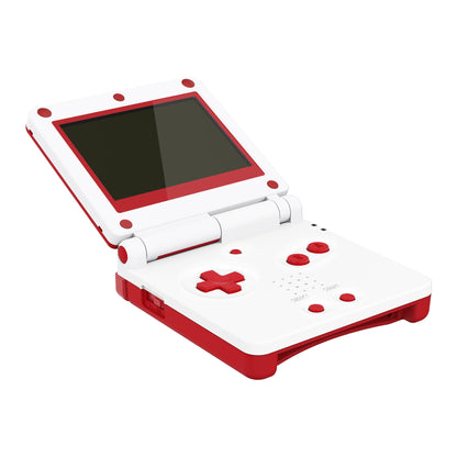 eXtremeRate Retail IPS Ready Upgraded Passion Red & White Soft Touch Custom Replacement Housing Shell for Gameboy Advance SP GBA SP ¨C Compatible with Both IPS & Standard LCD ¨C Console & Screen NOT Included - ASPP3006