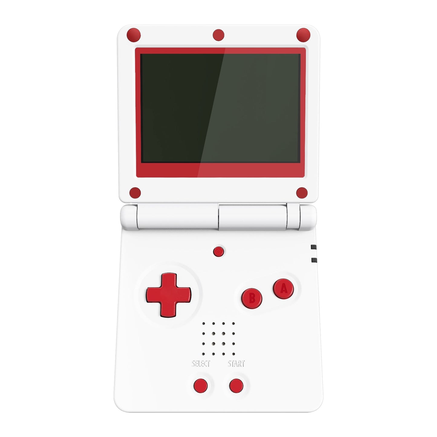 eXtremeRate Retail IPS Ready Upgraded Passion Red & White Soft Touch Custom Replacement Housing Shell for Gameboy Advance SP GBA SP ¨C Compatible with Both IPS & Standard LCD ¨C Console & Screen NOT Included - ASPP3006