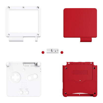 eXtremeRate Retail IPS Ready Upgraded Passion Red & White Soft Touch Custom Replacement Housing Shell for Gameboy Advance SP GBA SP ¨C Compatible with Both IPS & Standard LCD ¨C Console & Screen NOT Included - ASPP3006