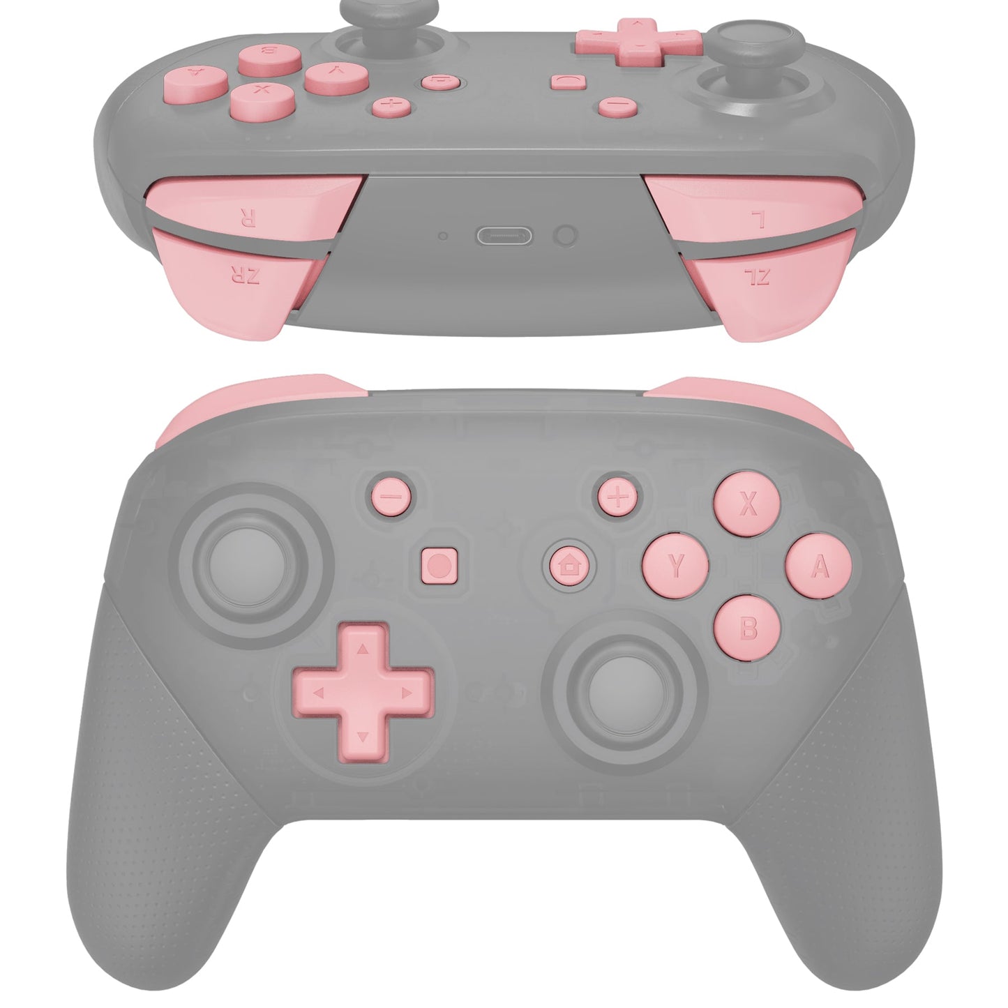 Replacement Full Set Buttons for Nintendo Switch Pro - Puffy Pink eXtremeRate