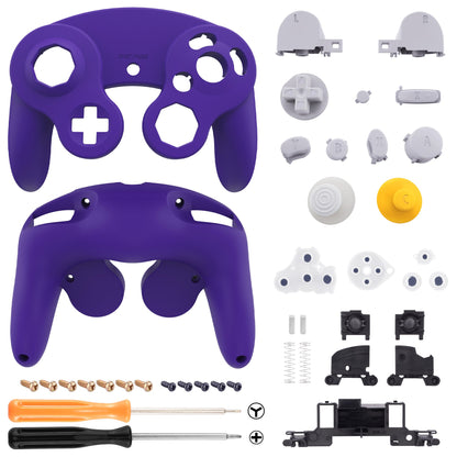 eXtremeRate Retail Purple Replacement Faceplate Backplate with Buttons for Nintendo GameCube Controller - GCNP3006