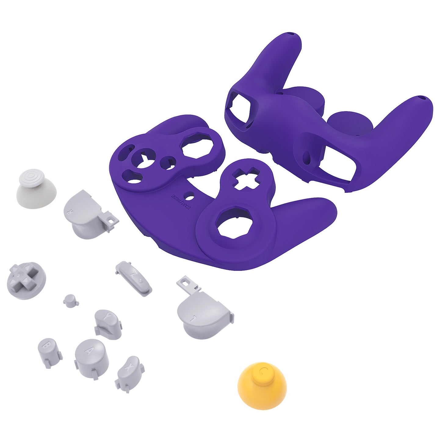 eXtremeRate Retail Purple Replacement Faceplate Backplate with Buttons for Nintendo GameCube Controller - GCNP3006