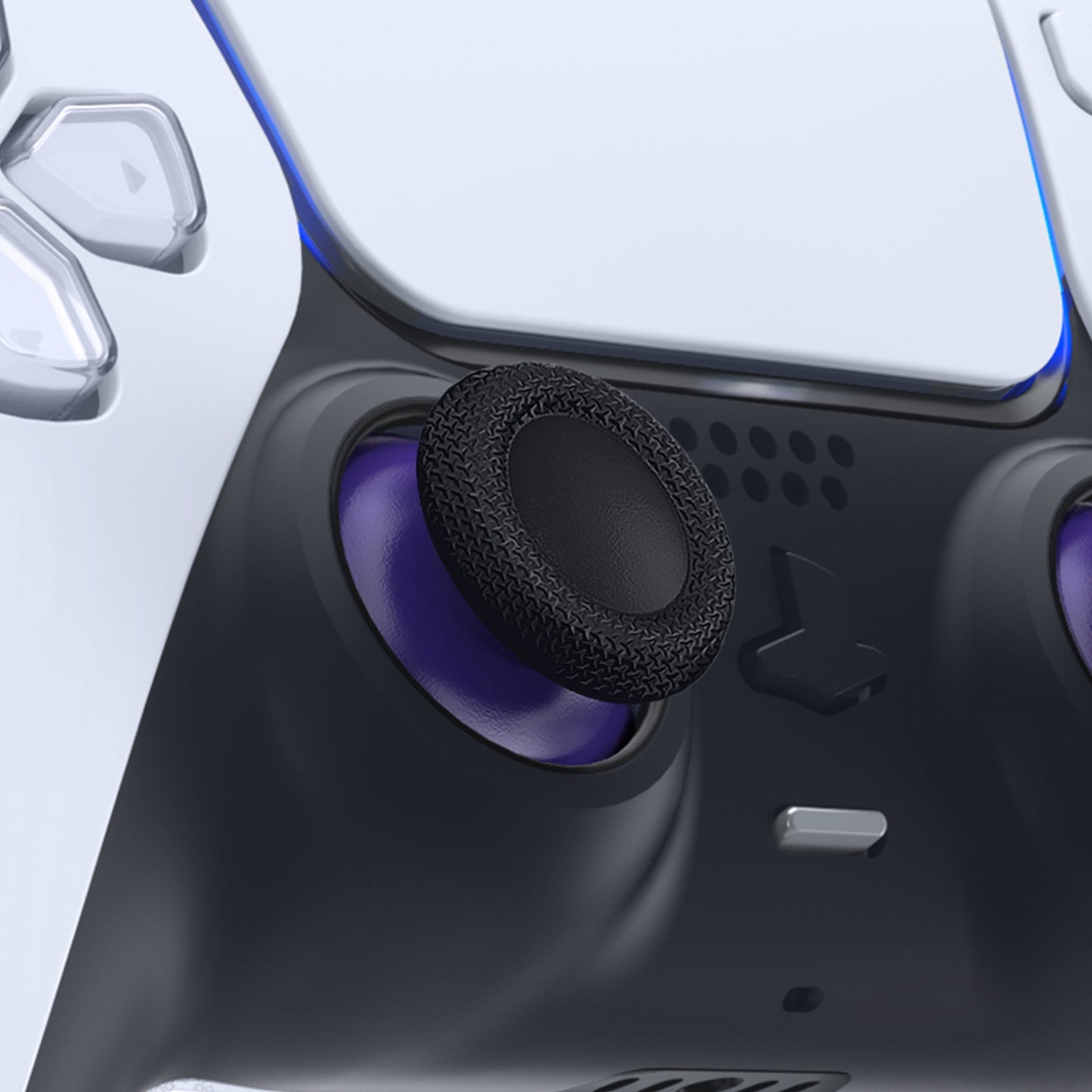 eXtremeRate Retail Purple & Black Dual-Color Replacement Thumbsticks for PS5 Controller, Custom Analog Stick Joystick Compatible with PS5, for PS4 All Model Controller - JPF637