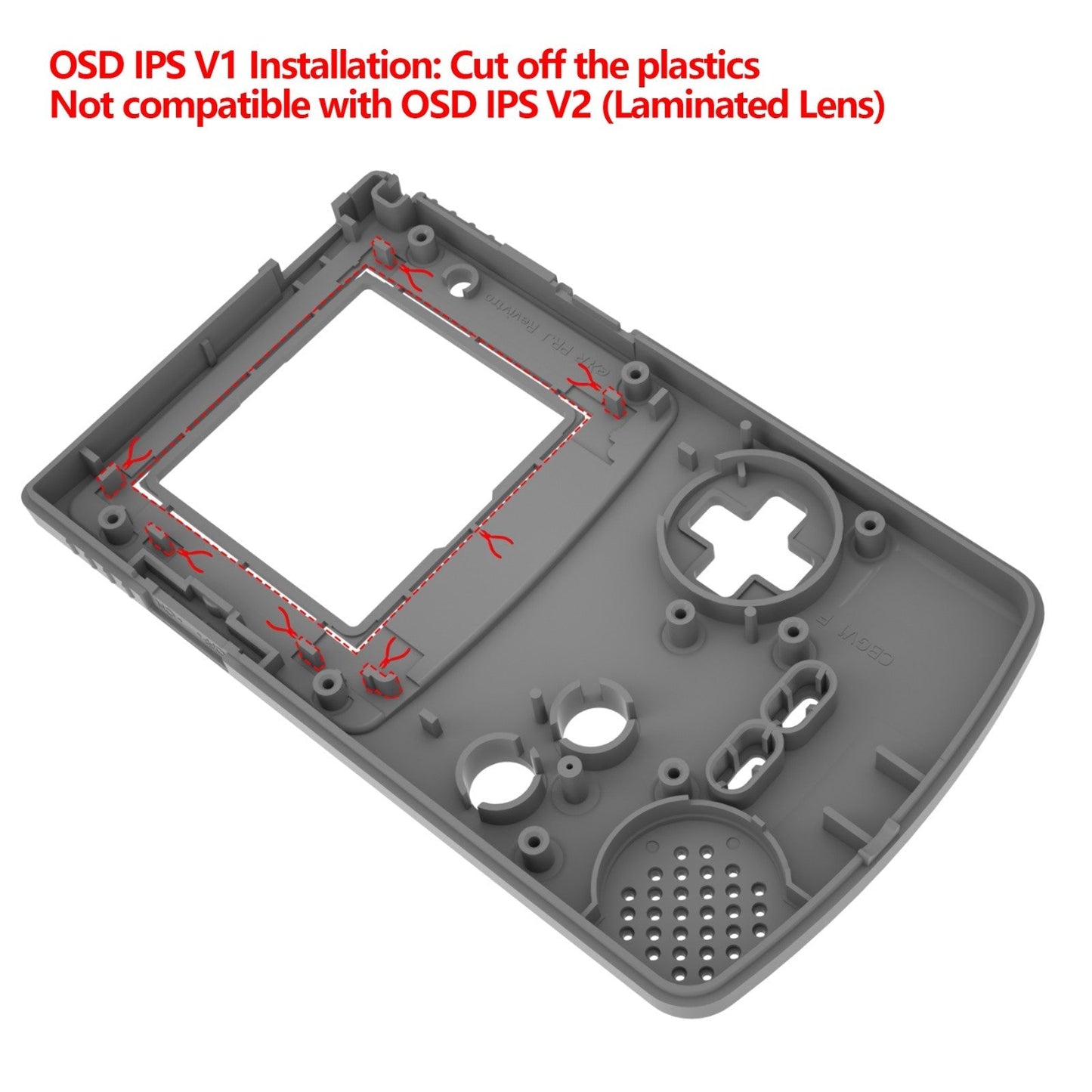 eXtremeRate Retail IPS Ready Upgraded eXtremeRate Transparent Clear Replacement Shell Full Housing Cover & Buttons for Gameboy Color - Fit for GBC OSD IPS & Regular IPS & Standard LCD - Console & IPS Screen NOT Included - QCBM5001