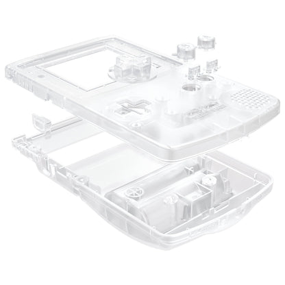 eXtremeRate Retail IPS Ready Upgraded eXtremeRate Transparent Clear Replacement Shell Full Housing Cover & Buttons for Gameboy Color - Fit for GBC OSD IPS & Regular IPS & Standard LCD - Console & IPS Screen NOT Included - QCBM5001