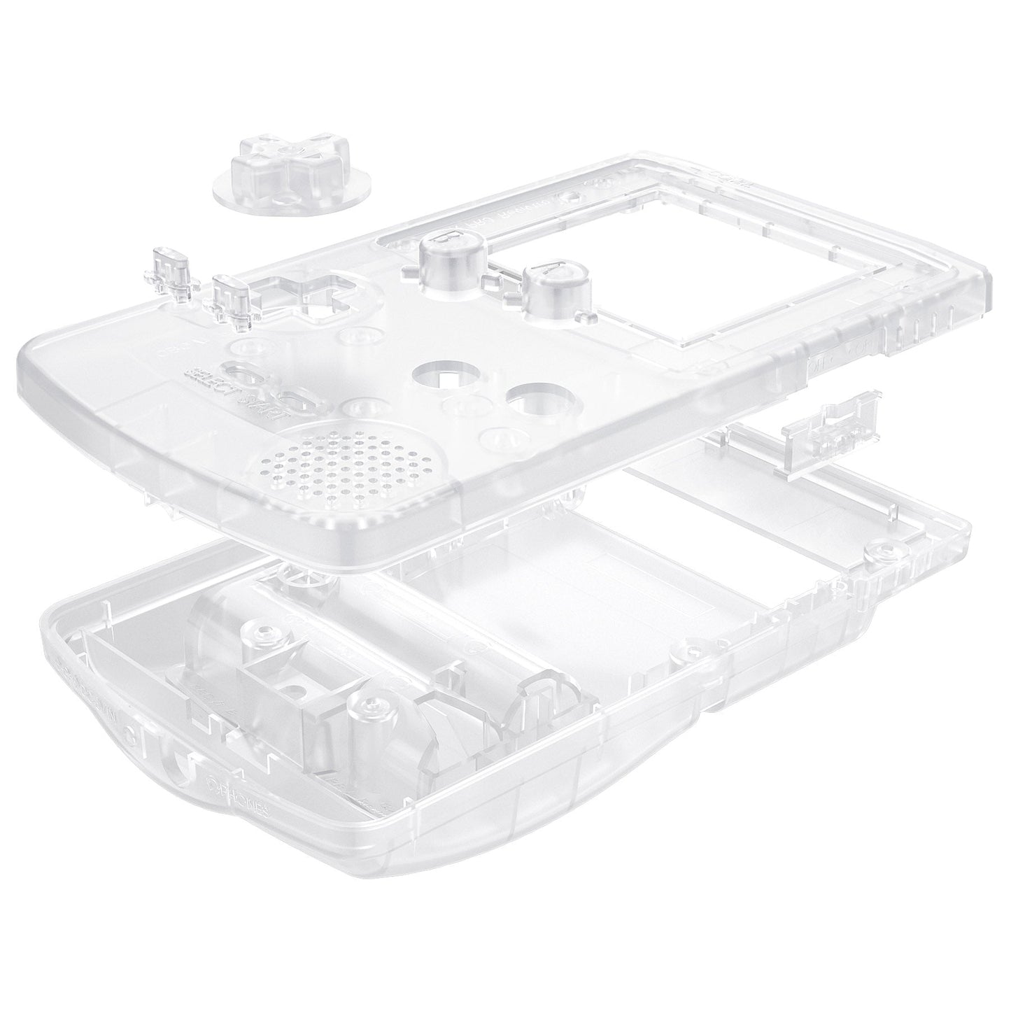 eXtremeRate Retail IPS Ready Upgraded eXtremeRate Transparent Clear Replacement Shell Full Housing Cover & Buttons for Gameboy Color - Fit for GBC OSD IPS & Regular IPS & Standard LCD - Console & IPS Screen NOT Included - QCBM5001