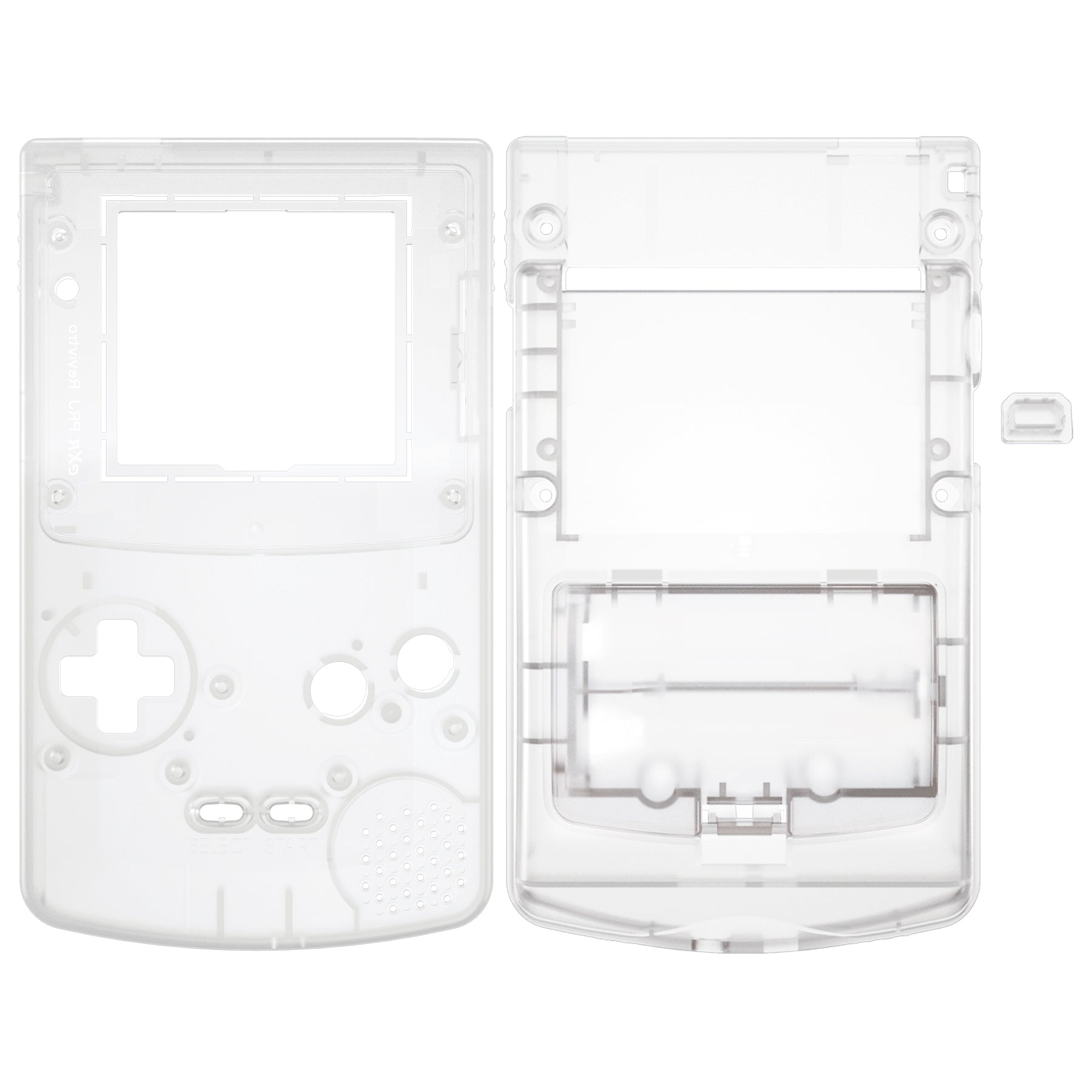 eXtremeRate Retail IPS Ready Upgraded eXtremeRate Transparent Clear Replacement Shell Full Housing Cover & Buttons for Gameboy Color - Fit for GBC OSD IPS & Regular IPS & Standard LCD - Console & IPS Screen NOT Included - QCBM5001