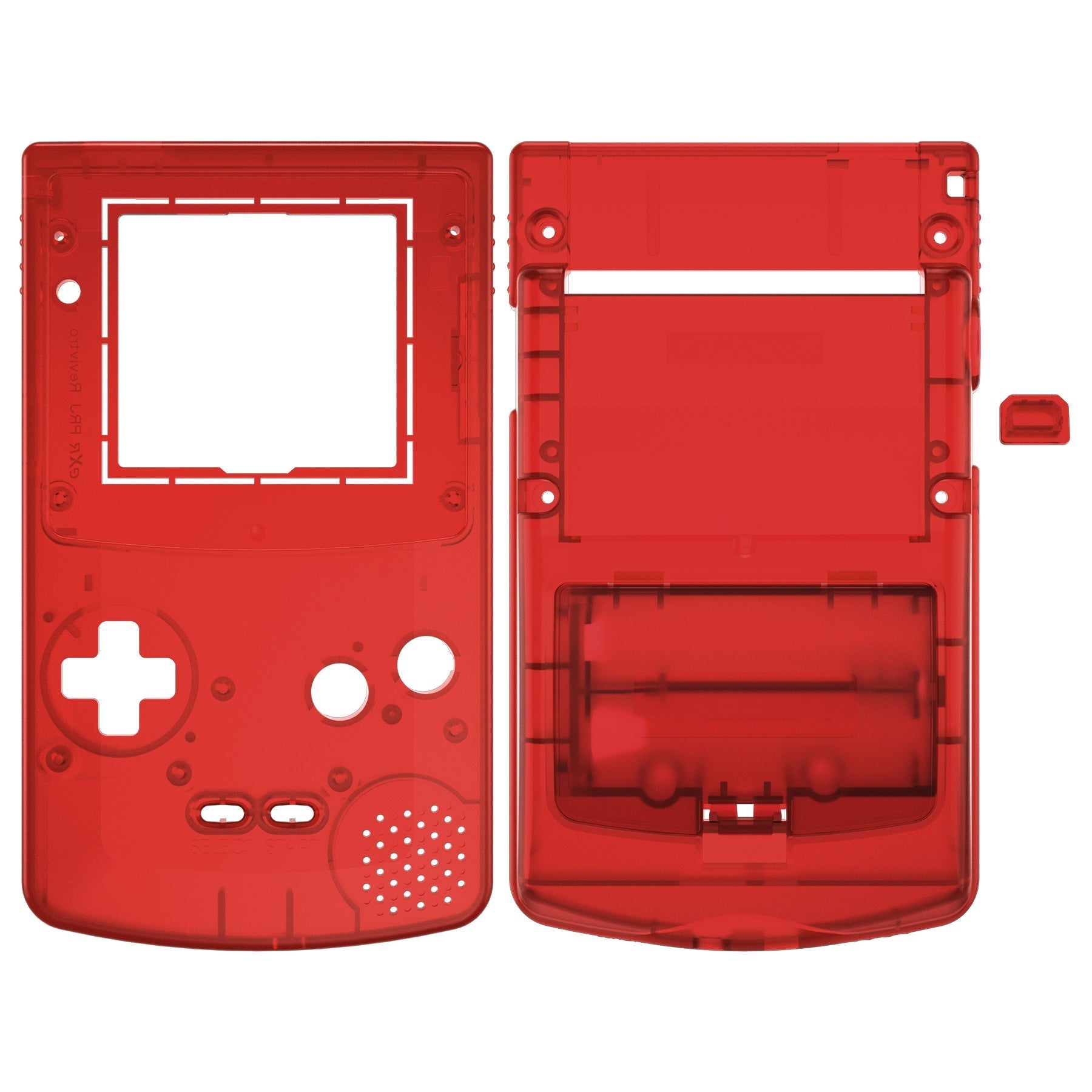 eXtremeRate Retail IPS Ready Upgraded eXtremeRate Transparent Clear Red Replacement Shell Full Housing Cover & Buttons for Gameboy Color - Fit for GBC OSD IPS & Regular IPS & Standard LCD - Console & IPS Screen NOT Included - QCBM5002