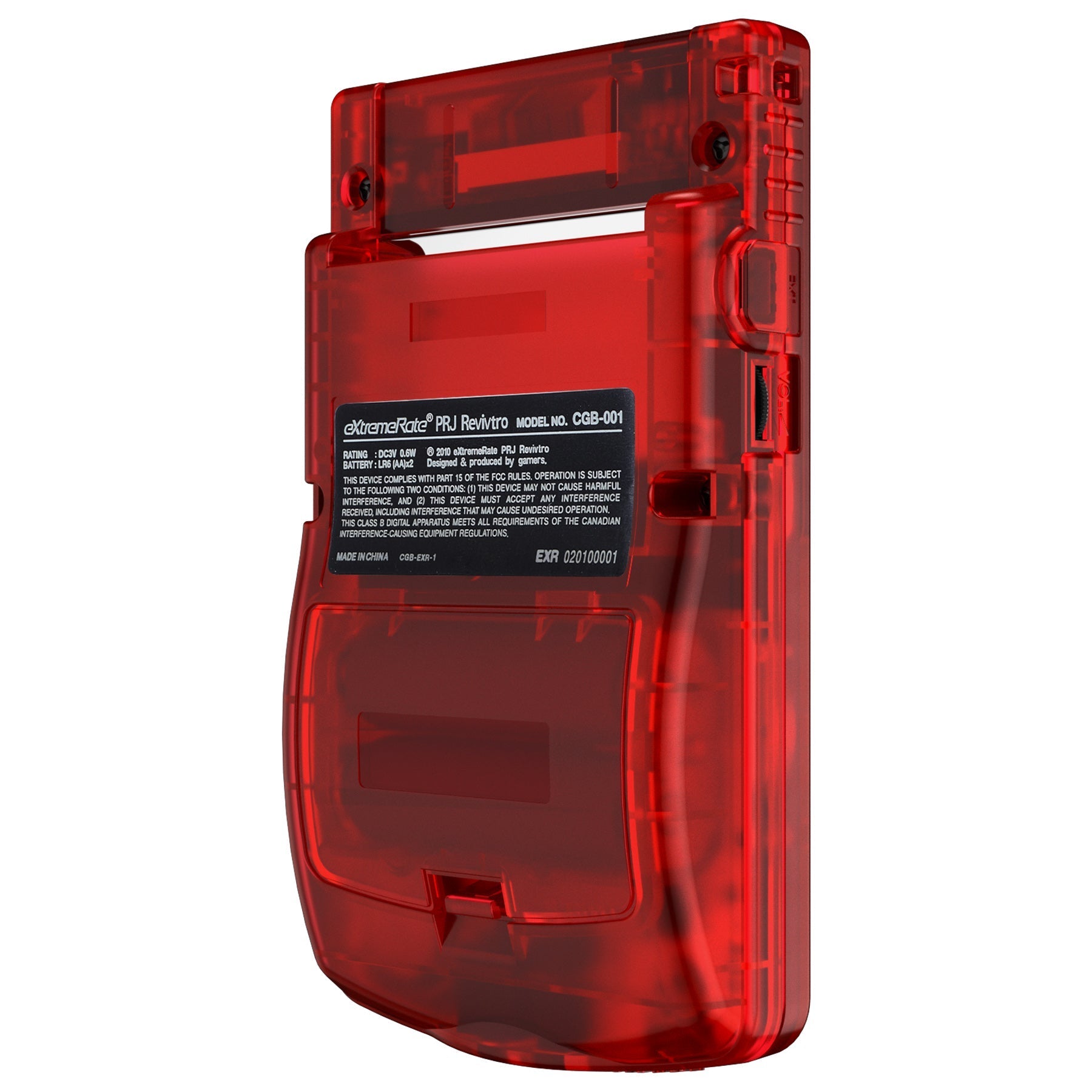 eXtremeRate Retail IPS Ready Upgraded eXtremeRate Transparent Clear Red Replacement Shell Full Housing Cover & Buttons for Gameboy Color - Fit for GBC OSD IPS & Regular IPS & Standard LCD - Console & IPS Screen NOT Included - QCBM5002