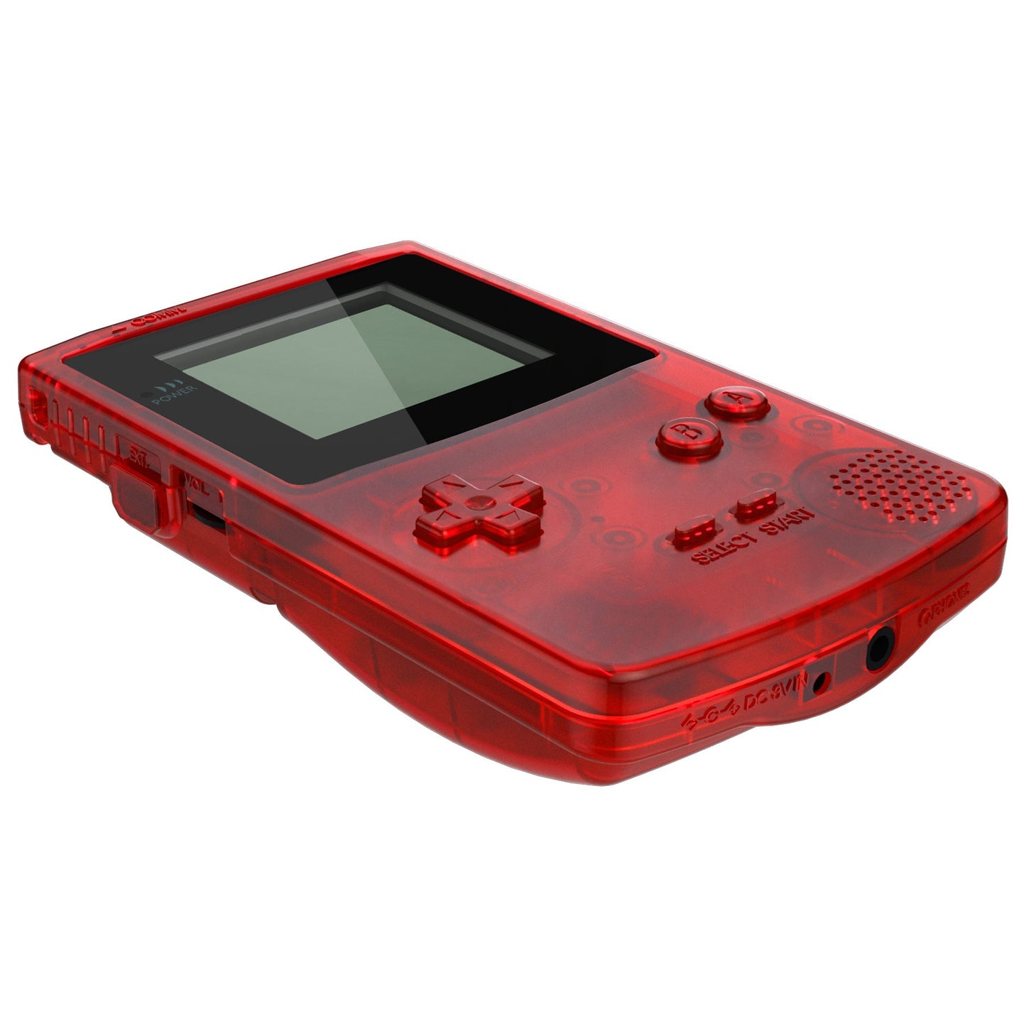 eXtremeRate Retail IPS Ready Upgraded eXtremeRate Transparent Clear Red Replacement Shell Full Housing Cover & Buttons for Gameboy Color - Fit for GBC OSD IPS & Regular IPS & Standard LCD - Console & IPS Screen NOT Included - QCBM5002