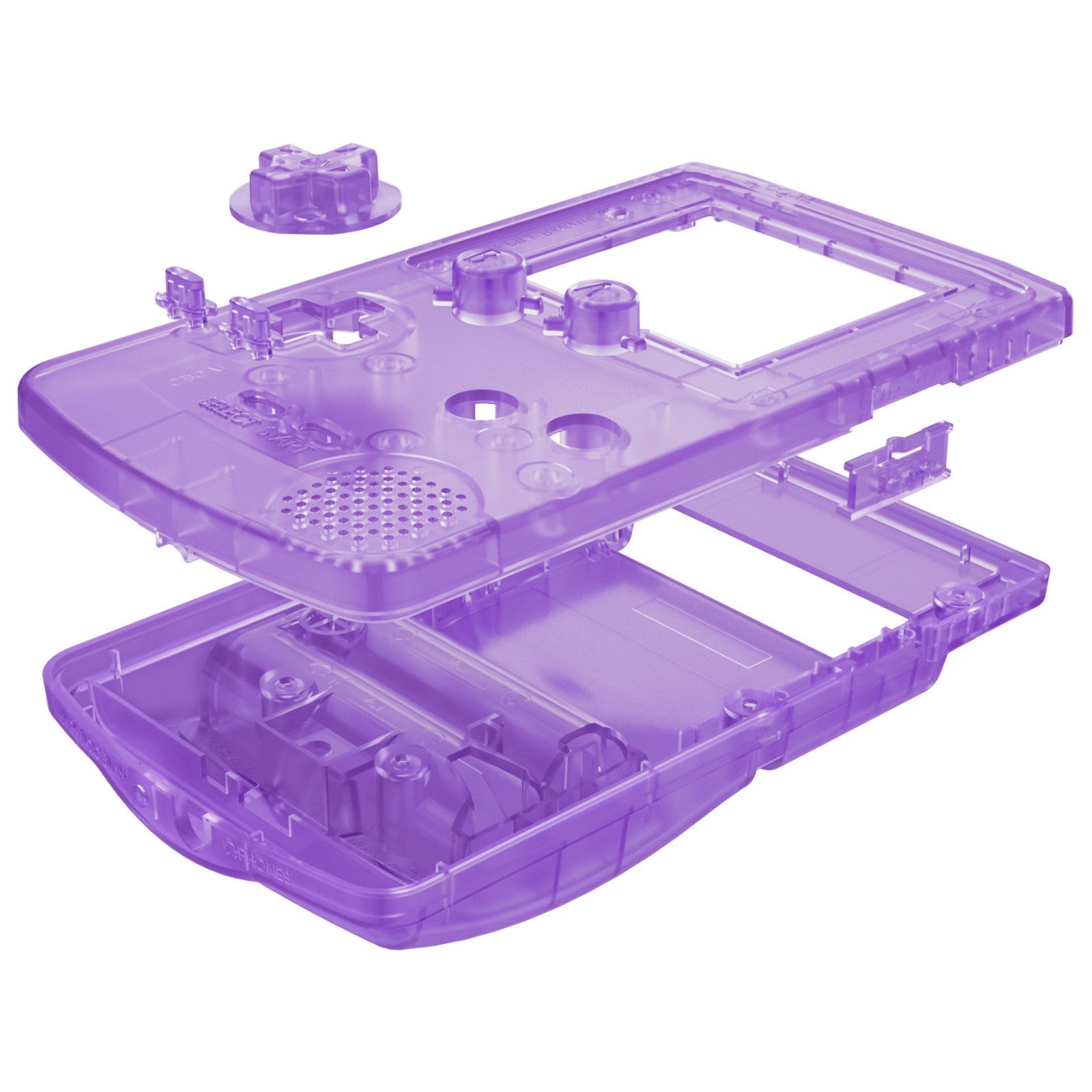 eXtremeRate Retail IPS Ready Upgraded eXtremeRate Clear Atomic Purple Replacement Shell Full Housing Cover & Buttons for Gameboy Color - Fit for GBC OSD IPS & Regular IPS & Standard LCD - Console & IPS Screen NOT Included - QCBM5005