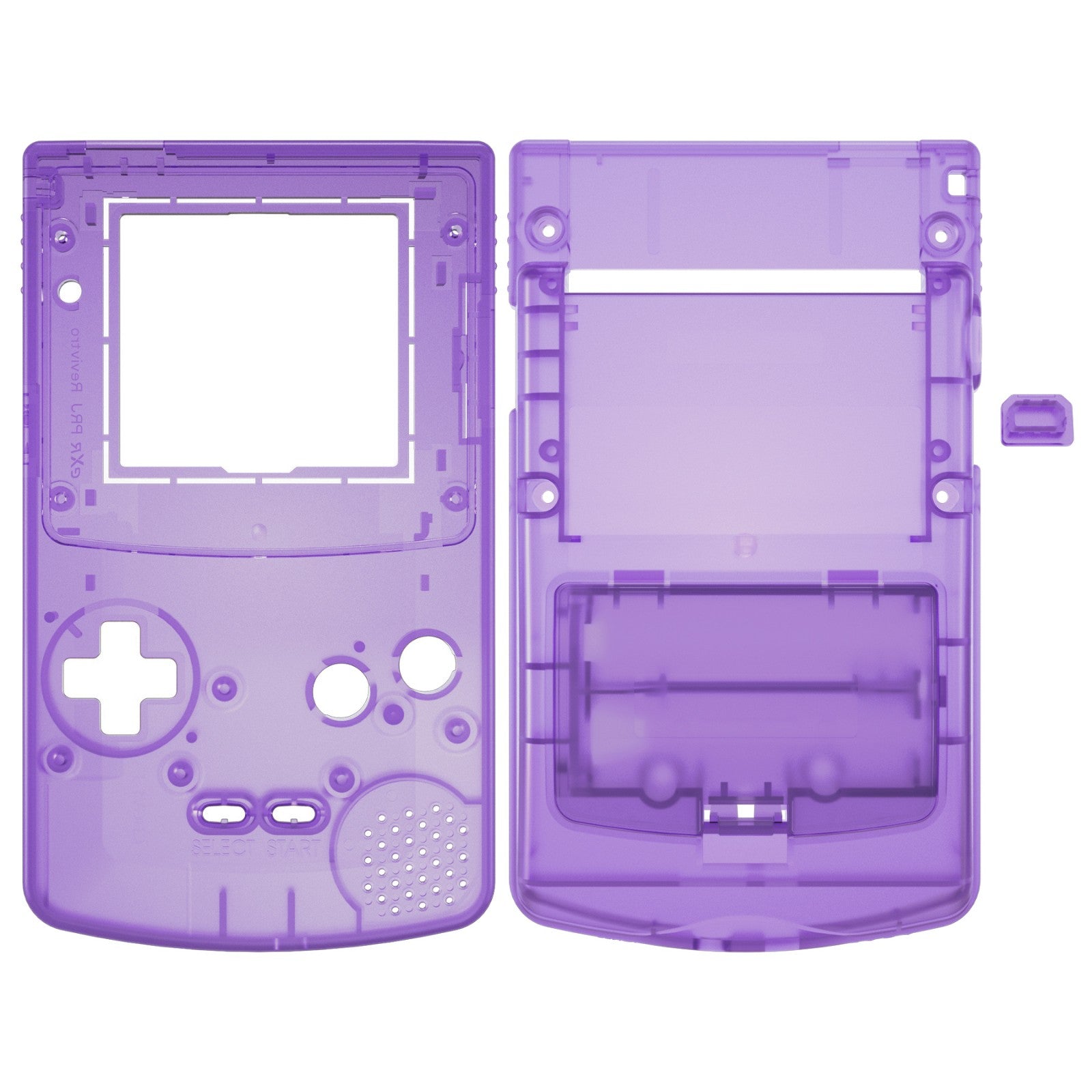 eXtremeRate Retail IPS Ready Upgraded eXtremeRate Clear Atomic Purple Replacement Shell Full Housing Cover & Buttons for Gameboy Color - Fit for GBC OSD IPS & Regular IPS & Standard LCD - Console & IPS Screen NOT Included - QCBM5005