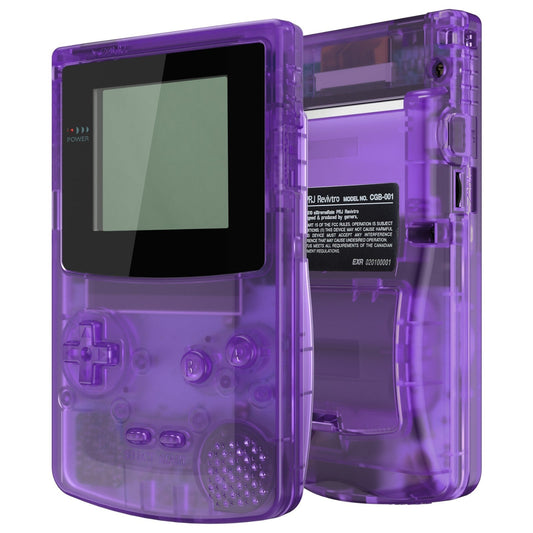 eXtremeRate Retail IPS Ready Upgraded eXtremeRate Clear Atomic Purple Replacement Shell Full Housing Cover & Buttons for Gameboy Color - Fit for GBC OSD IPS & Regular IPS & Standard LCD - Console & IPS Screen NOT Included - QCBM5005