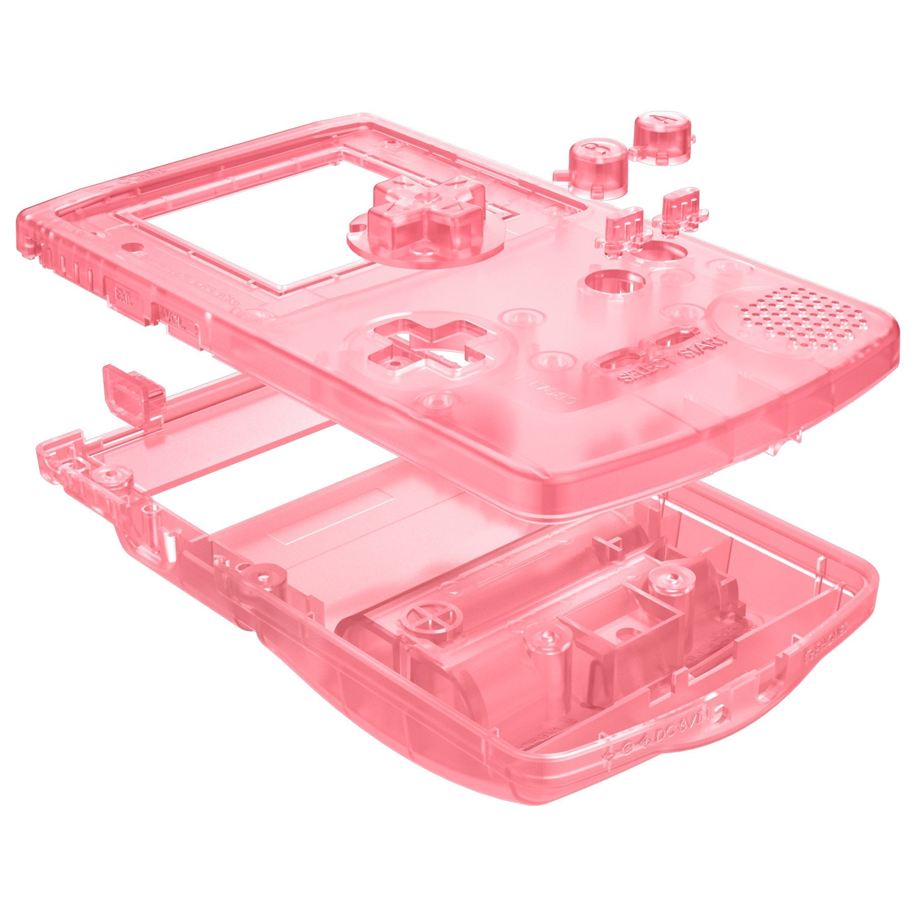 eXtremeRate Retail IPS Ready Upgraded eXtremeRate Cherry Pink Replacement Shell Full Housing Cover & Buttons for Gameboy Color - Fit for GBC OSD IPS & Regular IPS & Standard LCD - Console & IPS Screen NOT Included - QCBM5007