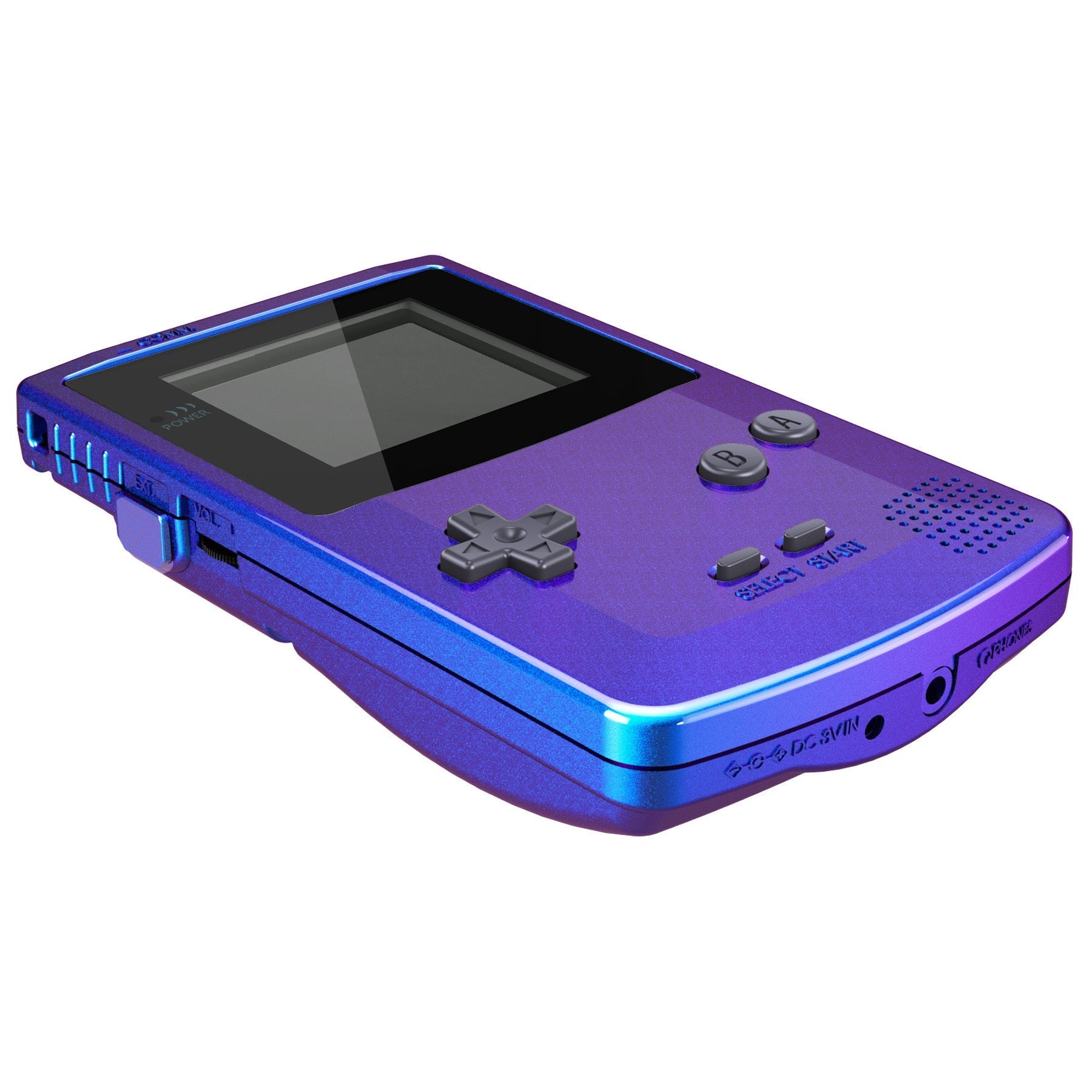 eXtremeRate Retail IPS Ready Upgraded eXtremeRate Chameleon Purple Blue GBC Replacement Shell Full Housing Cover with Buttons for Gameboy Color - Fit for GBC OSD IPS & Regular IPS & Standard LCD -C Console & IPS Screen NOT Included - QCBP3001