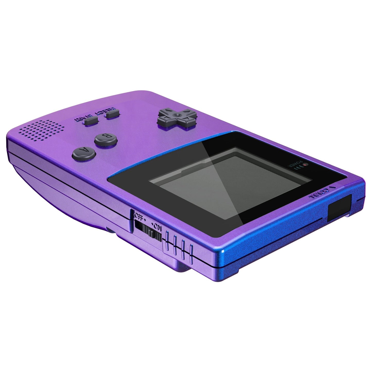 eXtremeRate Retail IPS Ready Upgraded eXtremeRate Chameleon Purple Blue GBC Replacement Shell Full Housing Cover with Buttons for Gameboy Color - Fit for GBC OSD IPS & Regular IPS & Standard LCD -C Console & IPS Screen NOT Included - QCBP3001