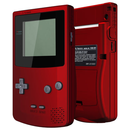 eXtremeRate Retail IPS Ready Upgraded Scarlet Red GBC Replacement Shell Full Housing Cover with Buttons for Gameboy Color - Fit for GBC OSD IPS & Regular IPS & Standard LCD - Console & IPS Screen NOT Included - QCBP3003