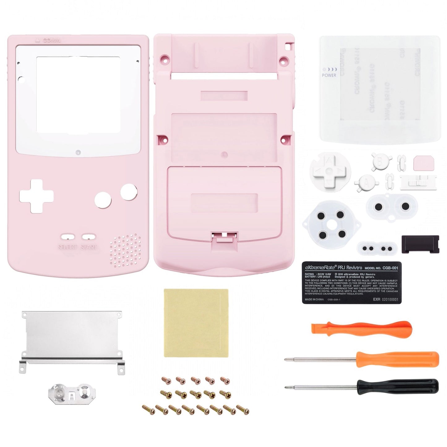 eXtremeRate Retail IPS Ready Upgraded eXtremeRate Cherry Blossoms Pink GBC Replacement Shell Full Housing Cover with Buttons for Gameboy Color - Fit for GBC OSD IPS & Regular IPS & Standard LCD - Console & IPS Screen NOT Included - QCBP3012