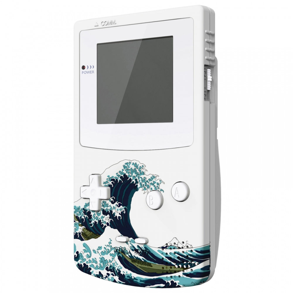 eXtremeRate Retail IPS Ready Upgraded The Great Wave Replacement Shell Full Housing Cover with Buttons for Gameboy Color - Fit for GBC OSD IPS & Regular IPS & Standard LCD - Console & IPS Screen NOT Included - QCBT1006