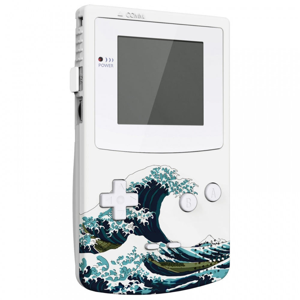 eXtremeRate Retail IPS Ready Upgraded The Great Wave Replacement Shell Full Housing Cover with Buttons for Gameboy Color - Fit for GBC OSD IPS & Regular IPS & Standard LCD - Console & IPS Screen NOT Included - QCBT1006