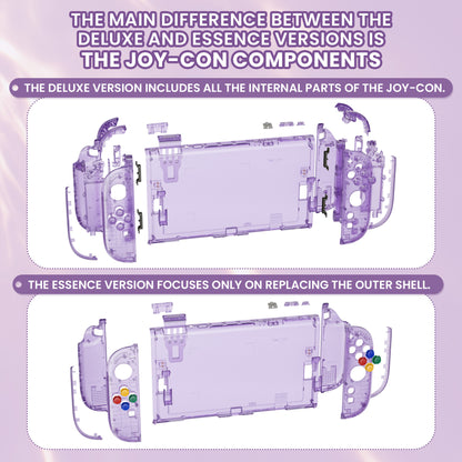 eXtremeRate Nintendo Switch 2対応交換フルセットシェル＆ボタン - デラックス版【クリアパープル】