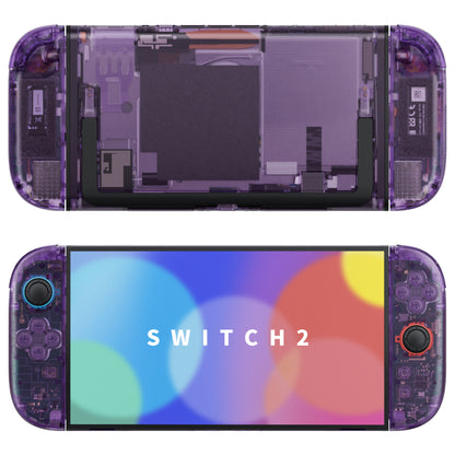 eXtremeRate Nintendo Switch 2対応交換フルセットシェル＆ボタン - デラックス版【クリアパープル】
