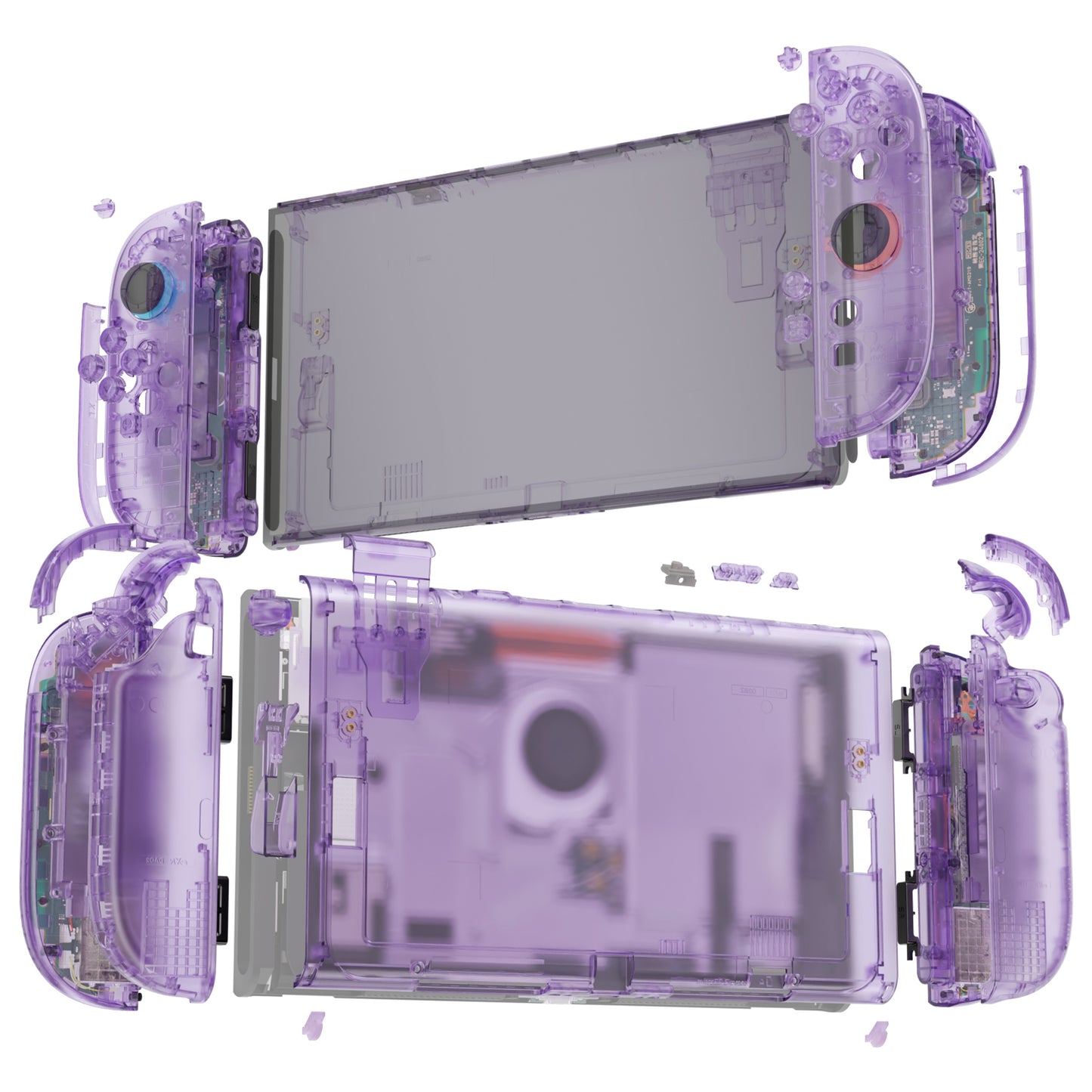 eXtremeRate Nintendo Switch 2対応交換フルセットシェル＆ボタン - デラックス版【クリアパープル】