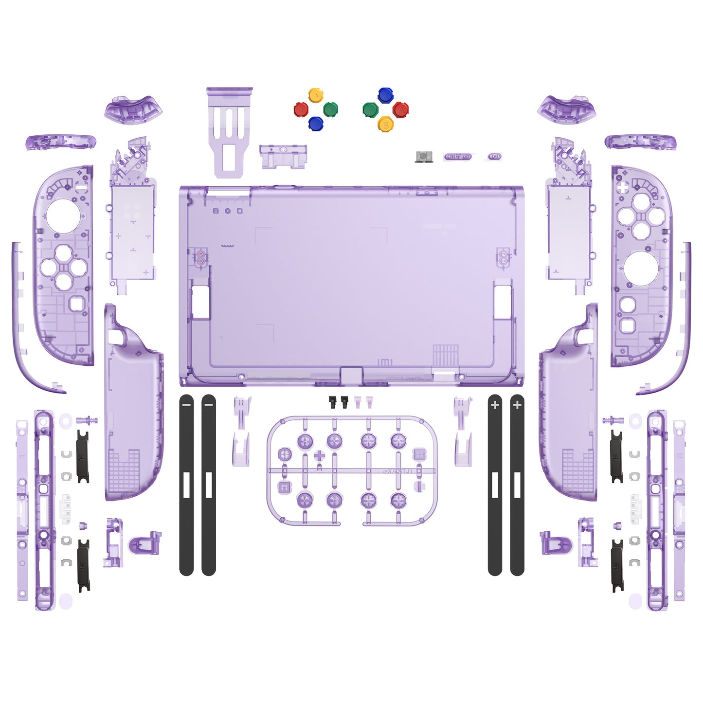 eXtremeRate Nintendo Switch 2対応交換フルセットシェル＆ボタン - デラックス版【クリアパープル】