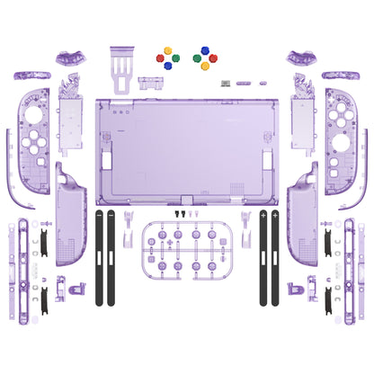 eXtremeRate Nintendo Switch 2対応交換フルセットシェル＆ボタン - デラックス版【クリアパープル】