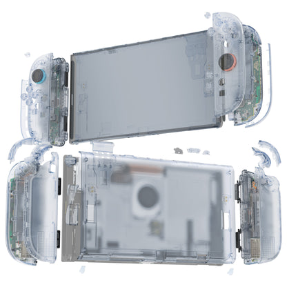 eXtremeRate Nintendo Switch 2対応交換フルセットシェル＆ボタン - デラックス版【クリアグレイシャーブルー】