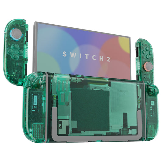 eXtremeRate Nintendo Switch 2対応交換フルセットシェル＆ボタン - デラックス版【エメラルドグリーン】