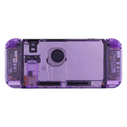 eXtremeRate Retail Clear Atomic Purple Back Plate for Nintendo Switch Console, NS Joycon Handheld Controller Housing with Full Set Buttons, DIY Replacement Shell for Nintendo Switch - QM505