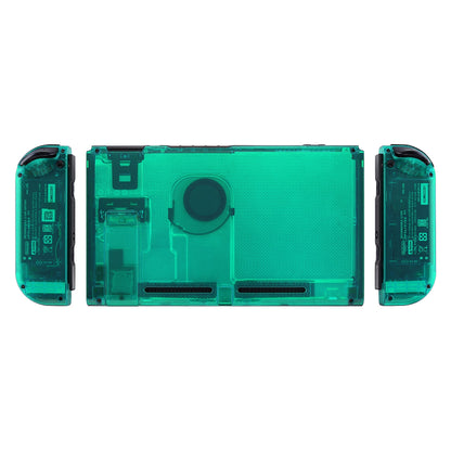 eXtremeRate Retail Back Plate for Nintendo Switch Console, NS Joycon Handheld Controller Housing with Colorful Buttons, DIY Replacement Shell for Nintendo Switch - Emerald Green - QM508