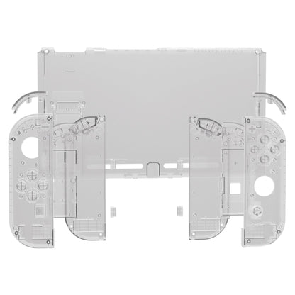 eXtremeRate Retail Clear Black Back Plate for NS Switch Console, NS Joycon Handheld Controller Housing with Full Set Buttons, DIY Replacement Shell for Nintendo Switch - QM510