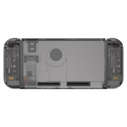 eXtremeRate Retail Clear Black Back Plate for NS Switch Console, NS Joycon Handheld Controller Housing with Full Set Buttons, DIY Replacement Shell for Nintendo Switch - QM510