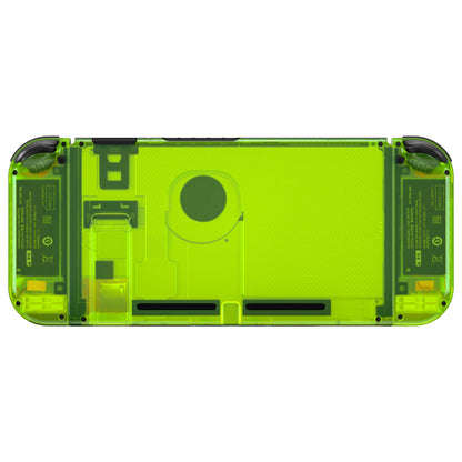 eXtremeRate Retail Clear Lime Green Back Plate for NS Switch Console, NS Joycon Handheld Controller Housing with Full Set Buttons, DIY Replacement Shell for Nintendo Switch - QM511